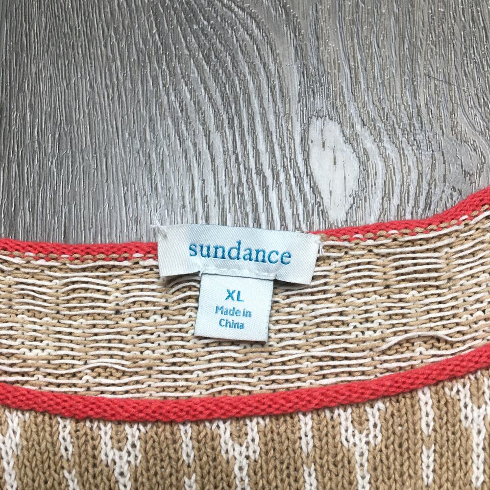Sundance Womens Knit Jacquard Aztec Multicolor Pullover Sweater Linen Cotton XL - Picture 7 of 9